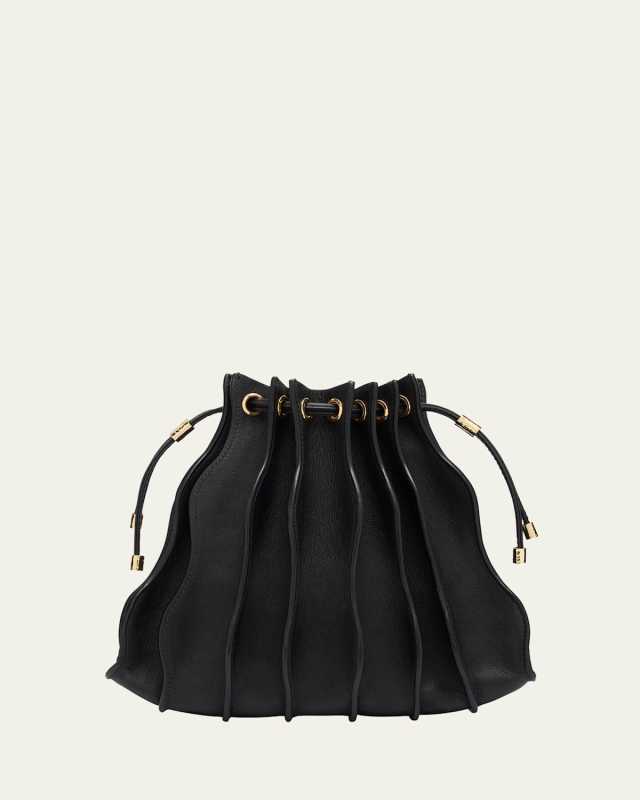 Adria Wave Pleated Leather Crossbody Bag